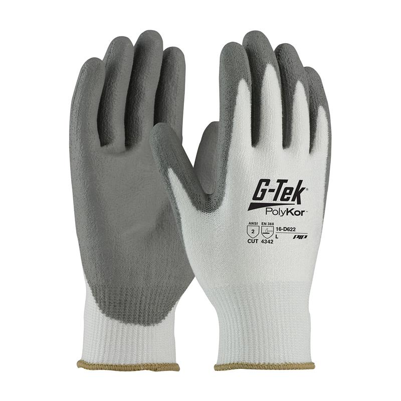 G-TEK POLYKOR GREAT WHITE PU PALM COAT - Cut Resistant Gloves